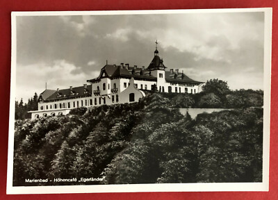Photo postcard Marienbad in Bohemia around 1940 Höhencafé Egerländer (70410