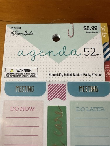 Agenda 52 Lot Undated Planner Insert Mermaid List Pad Foiled Stickers 4x6.79"NEW - Picture 13 of 22