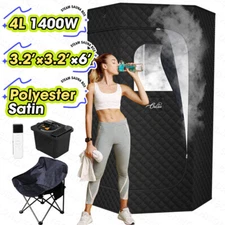 1400W 4L Large Portable Steam Sauna Personal Home Spa Tent/Box Detox Black Chair