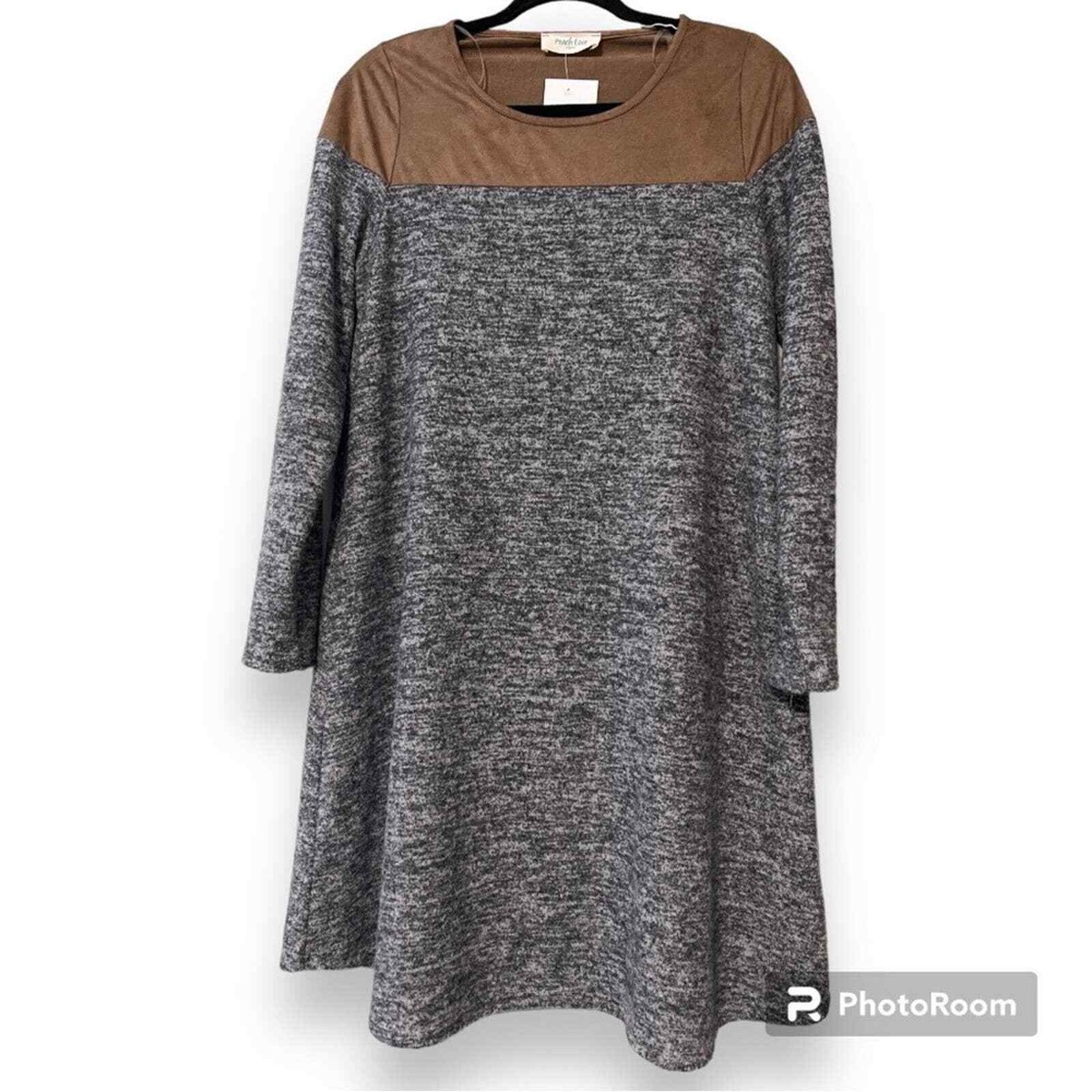 peach brown color dress Peach Love California size medium surprise yourself dress gray brown color  block