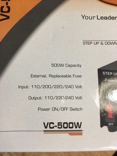 Power Bright 500W Voltage Transformer converts from 220/240V - 110/120V - Picture 2 of 5