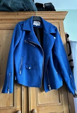 Only Carmakoma Electric Blue Faux Suede Jacket Size 18