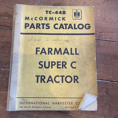 TC44B McCormick Parts Catalog Farmall Super C Tractor eBay