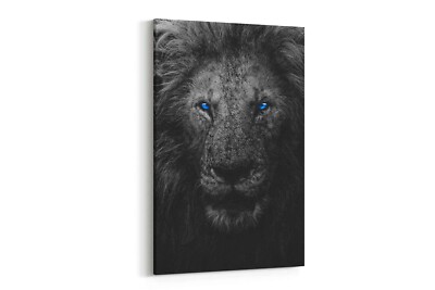 Majestätischer Löwe gerahmtes Leinwandbild - Safari Wanddeko für Wohnzimmer & Schlafzimmer
