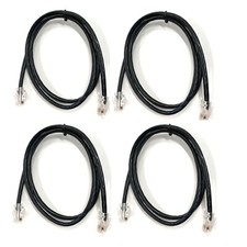 Lot of 4 3' Ethernet Cat5e Black Patch Cables RJ45 Male to RJ45 Male