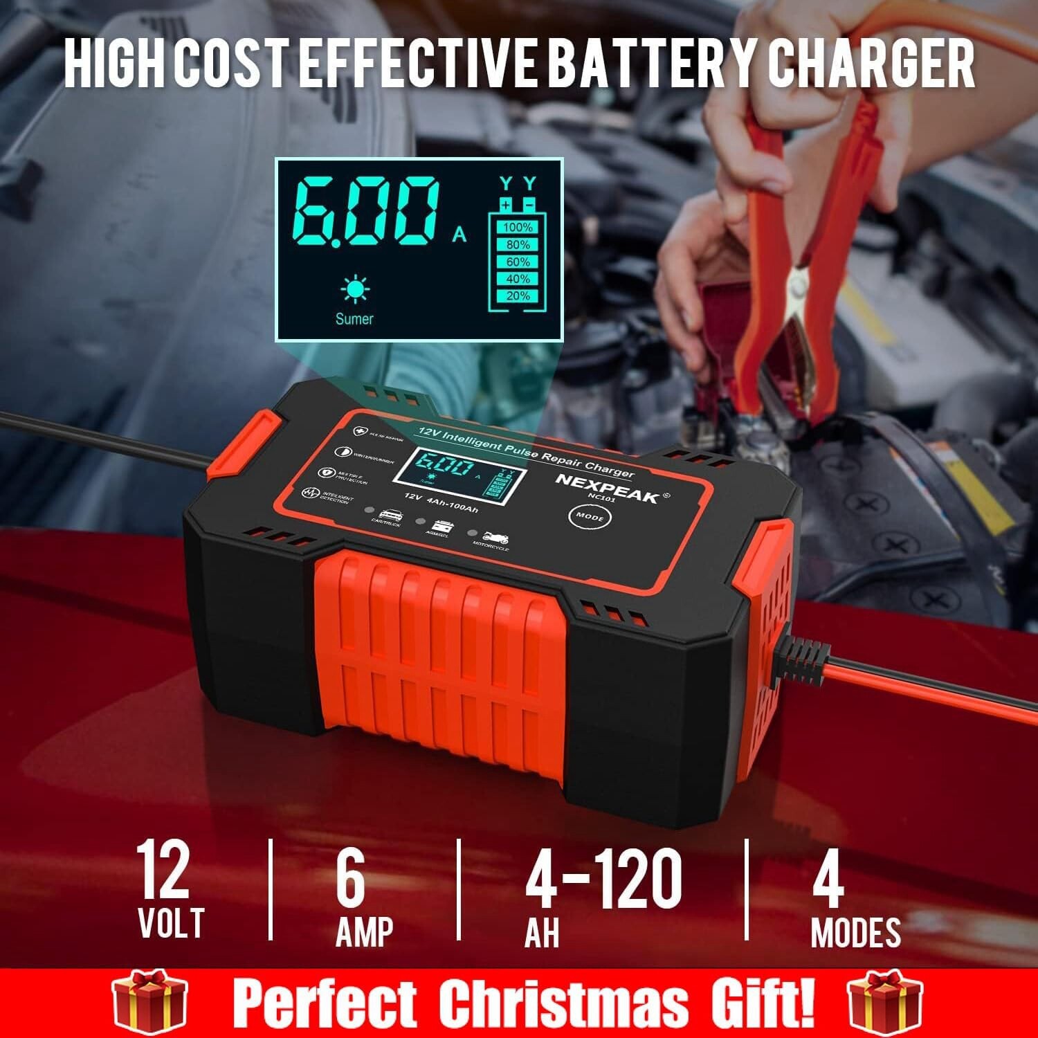 Car Battery Charger Fast Charger Automatic Smart Pulse Repair AGM GEL Car Battery Charger Fast Charger Automatic Smart Pulse Repair AGM GEL