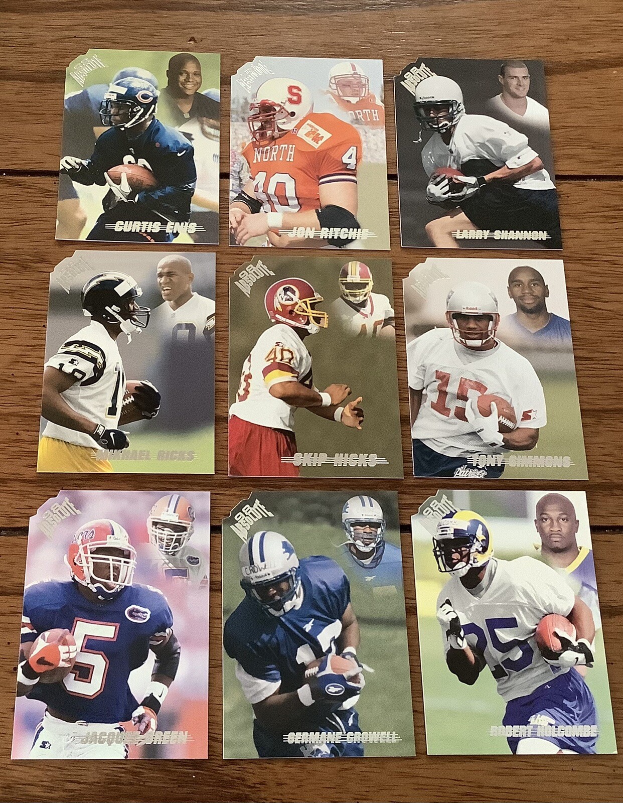 1998 Playoff Absolute Retail Die Cut Rookie Lot Of 9 Green Crowell Enis Ritchie