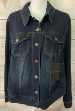 Nwt East Adeline Denim Jacket Plus Size 3x Dark Wash Blue Stretch Dia & Co.