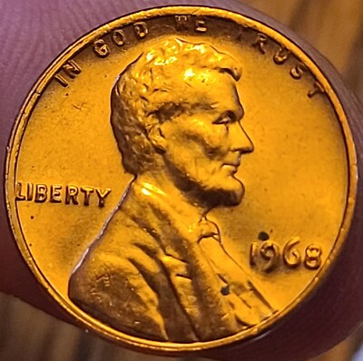 1968 Lincoln Head Memorial Penny Proof Like Good Quality Obv Off Center No Mint