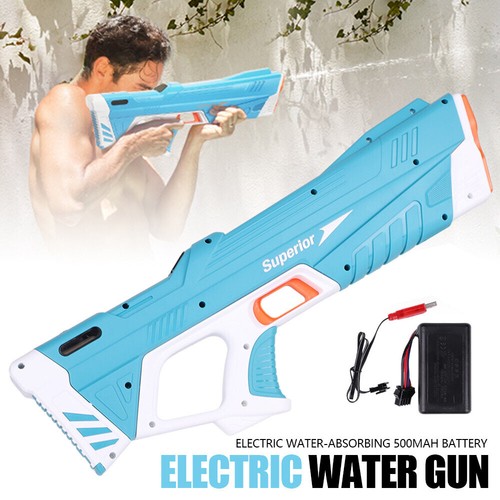 Electric Water Gun Pistol Soaker Long Range Super Pump Action Cannon Squirt - Picture 14 of 17