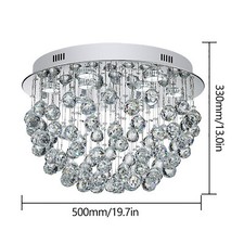 Modern K9 Crystal Ceiling Light Chandelier LED Raindrop Pendant Lamp Living Room