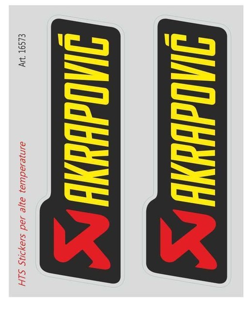 AKRAPOVIC EXHAUST HEAT RESISTANT HTS STICKER STICKERS EMBLEM SET OF TWO
