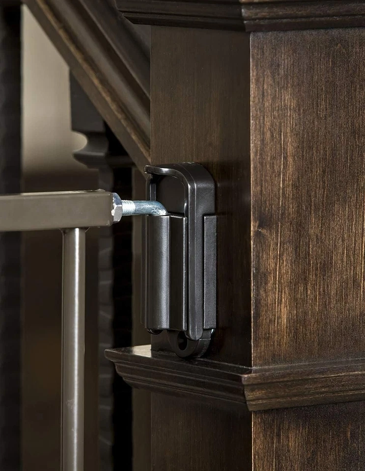 Puerta para bebés 2 en 1 extra alta para escaleras y pasillos (Negra) NUEVO US Foto 3 de 4