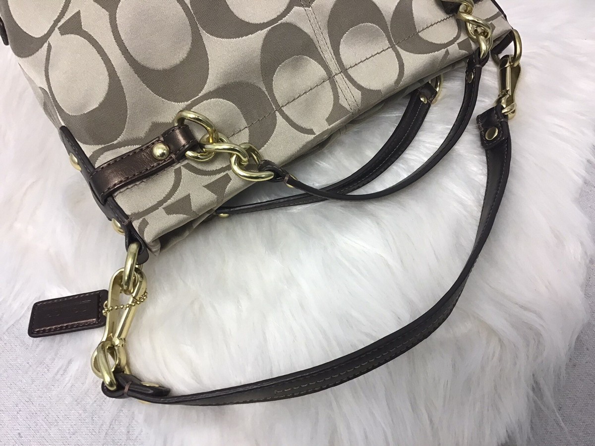 Coach Brooke Sateen Signature Shoulder Bag F17183 | eBay