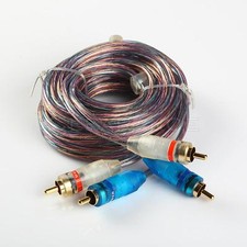 10ft Gold Plated 10' RCA Blue No Noise Video 2 Male To Male Stereo Cable Adapter