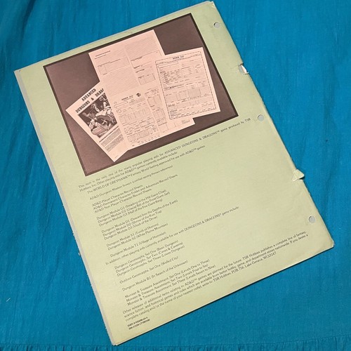 1981 Advanced Dungeons and Dragons Fantasy Adventure Game Character Folder #9029 - Picture 2 of 3