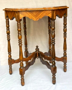 Antique Fancy Victorian Renaissance Revival Table with Carved Details - Rare!!