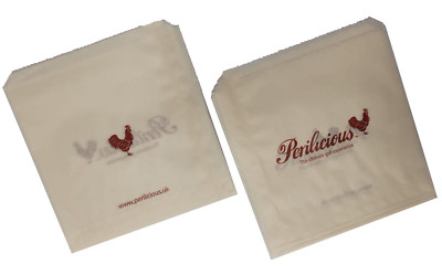 1000x Lebensmittel Papiertüten Fettbeständig 5''x5'' Snack Fast Food Chips Café zum Mitnehmen