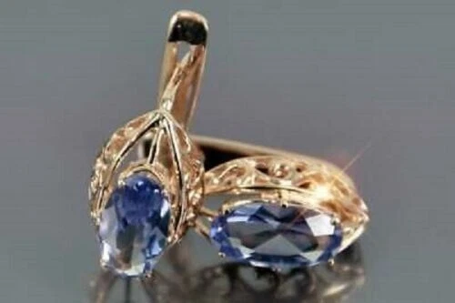 Beautiful 3Ct Marquise Cut Alexandrite Diamond Earrings 14K Rose Gold Finish - Image 4 of 4