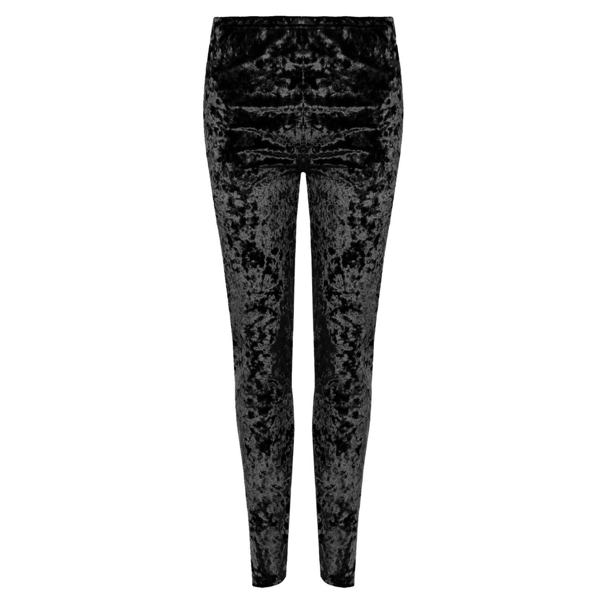 New Women’s Sexy Crushed Velvet Velour Elasticated Leggings Plus Size 12-26