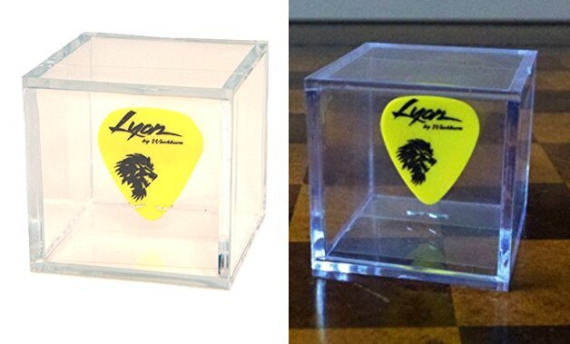Clear Display Box Case with Guitar Pick Holder for Any Collectible Guitar Pick