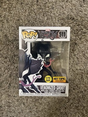 Venomized Groot #511 Marvel Funko Pop   Hot Topic GITD Exclusive
