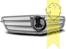 Sportgrill Kühlergrill für Mercedes Benz W204 S204 C-Klasse silber chrom