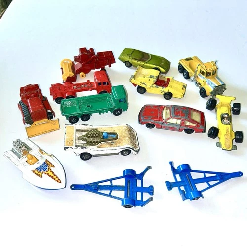 Lot of Lesney Matchbox Diecast Cars Vintage Toy Car Boat Construction Lot #11