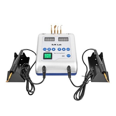 Dental Digital Electric Waxer 2-Pen Carving Machine + 6 Tips Lab Heat Wax Knife