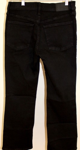 Madewell Mid Rise Kick Out Jeans 28 Black Denim Ankle Length NWT Stretch $138 - Picture 2 of 4