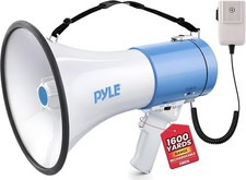 Pyle Compact Megaphone Speaker PA Bullhorn Built-in Siren Adjustable Volume 50W