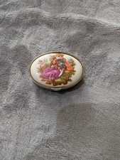 Szlachetna puszka na pigułki vintage – motyw fragonard – miłosna para – posrebrzana