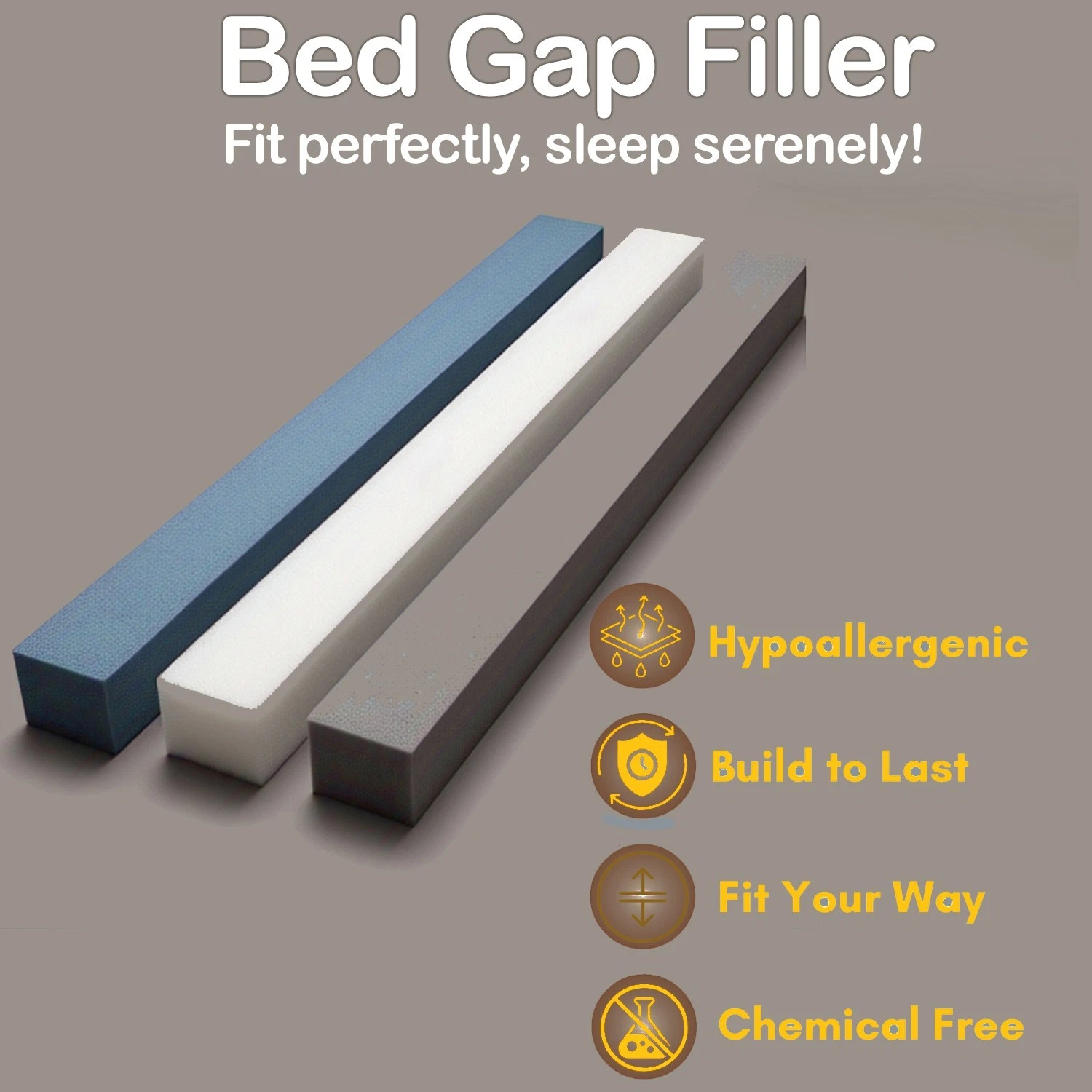 High Density Foam Gap Filler Rectangle Bolster Support for Bed Sofa & Mattress
Opens in a new window