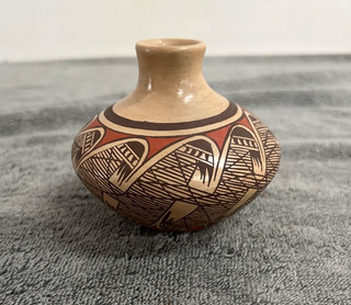Vintage Clinton Polacca Hopi Native American Indian "Tewa" Painted Vase Bowl