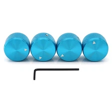 4Pcs High Quality Aluminium Blue Guitar Knobs Volume Audio Pot Control Knobs
