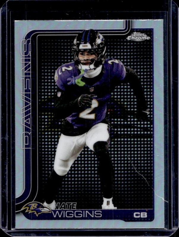 2025 Topps Chrome Nate Wiggins Lightboard Logo Variation #28 Ravens