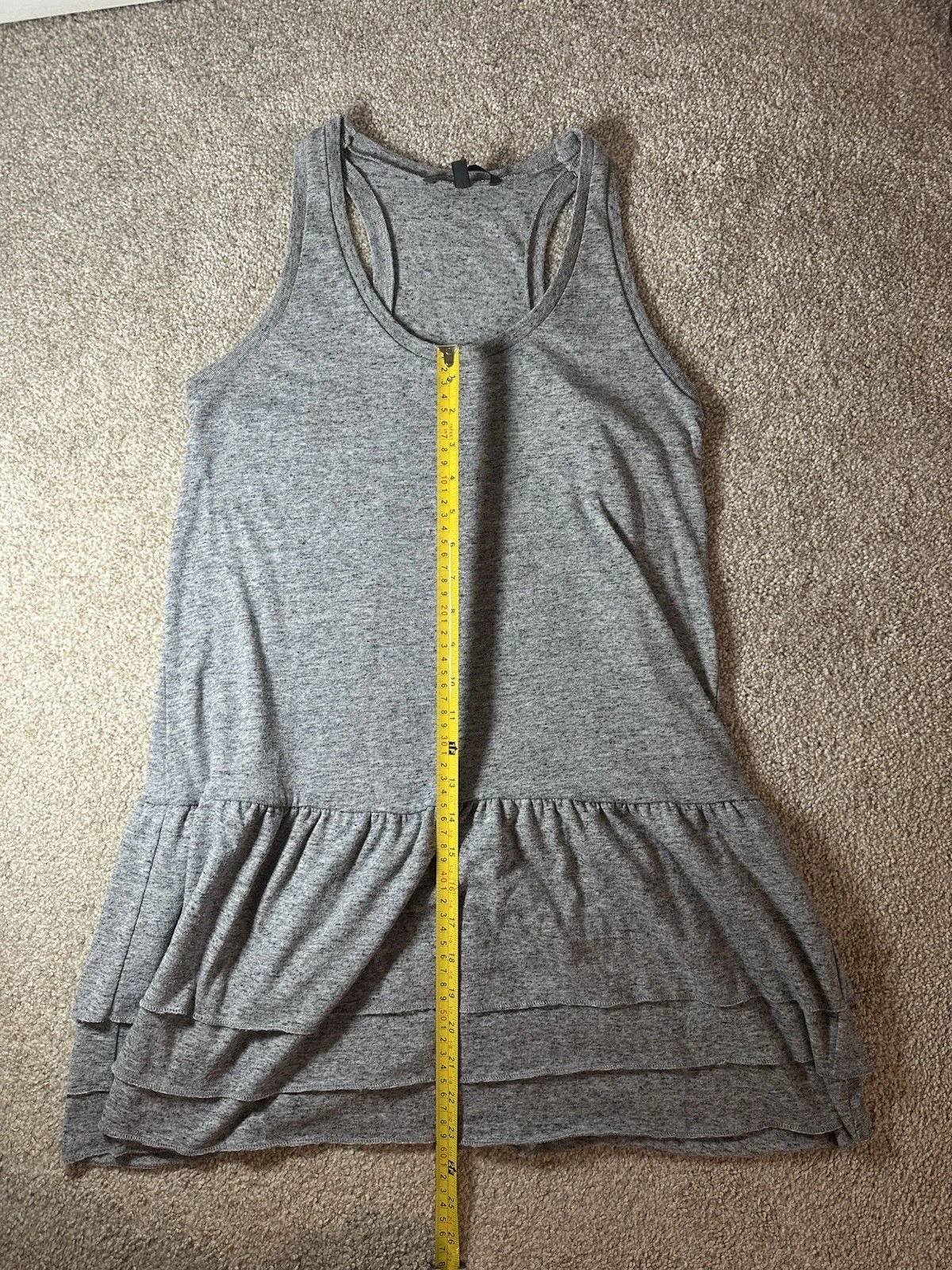 UNDERCOVER Abito Victoria Secret donna taglia small grigio vita bassa orlo a strati racerback