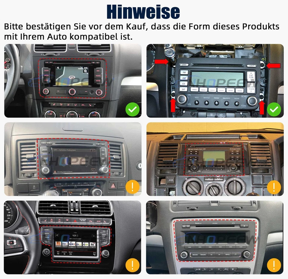 4+64GB CarPlay Android 15 Autoradio Für VW Golf 5 6 Passat Touran Polo GPS Navi - Bild 4 von 4