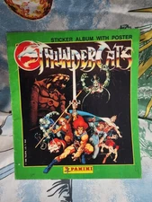 1986 Panini Thundercats Sticker Book Album Used With Poster And A Pin