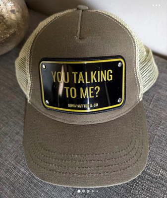 John Hatter & Co Beige Mesh Back Trucker Hat Cap ''You Talking To Me?'' OS