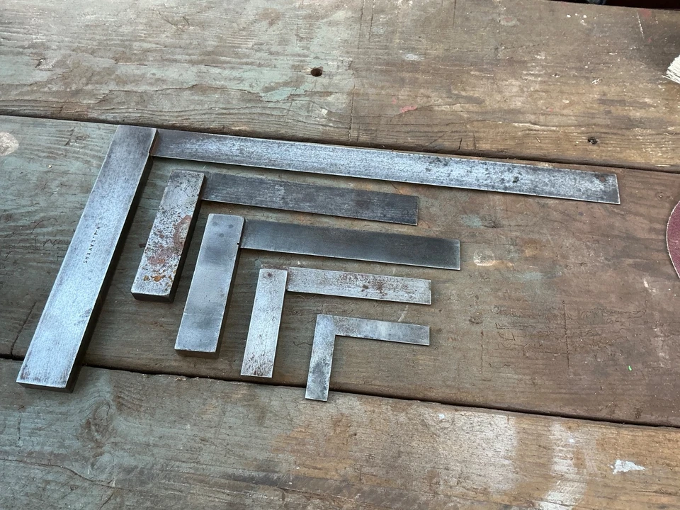 Engineers squares x 5. Cleaned and ready to use - Image 3 of 4