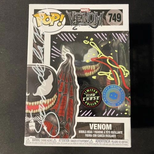 Funko Pop Venom Glow Chase Exclusive #749, signed/remarked Sam de la Rosa 🔥🔥🔥