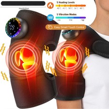 Electric Knee Massager Shoulder Brace with 5 Vibration Modes, 5 Heating Levels