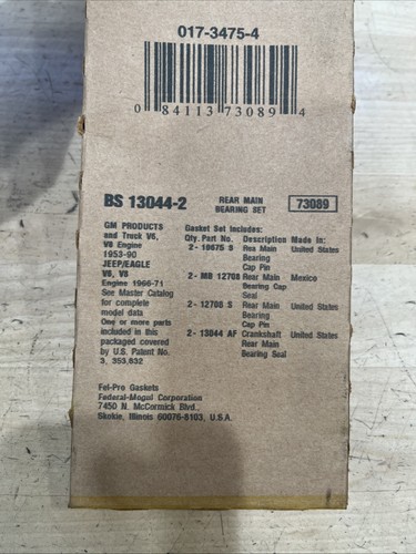 BS13044-2 Fel-pro Rear Main Seal for Chevy Olds Cutlass NINETY EIGHT Le Sabre - Picture 2 of 3