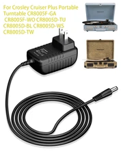 5V 3A Adapter for Crosley Cruiser Turntable CR8005F-GA CR8005F-WO CR8005D-TU
