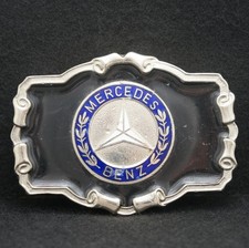 WD05110 AWESOME VINTAGE 1970s MERCEDEZ BENZ CAR BRAND LOGO BELT BUCKLE