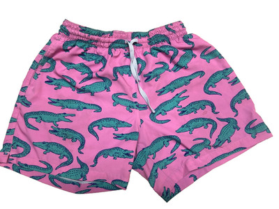 Chubbies The Glades All Over Alligator Print 5.5'' Pink Lined Swim Trunks Size M
