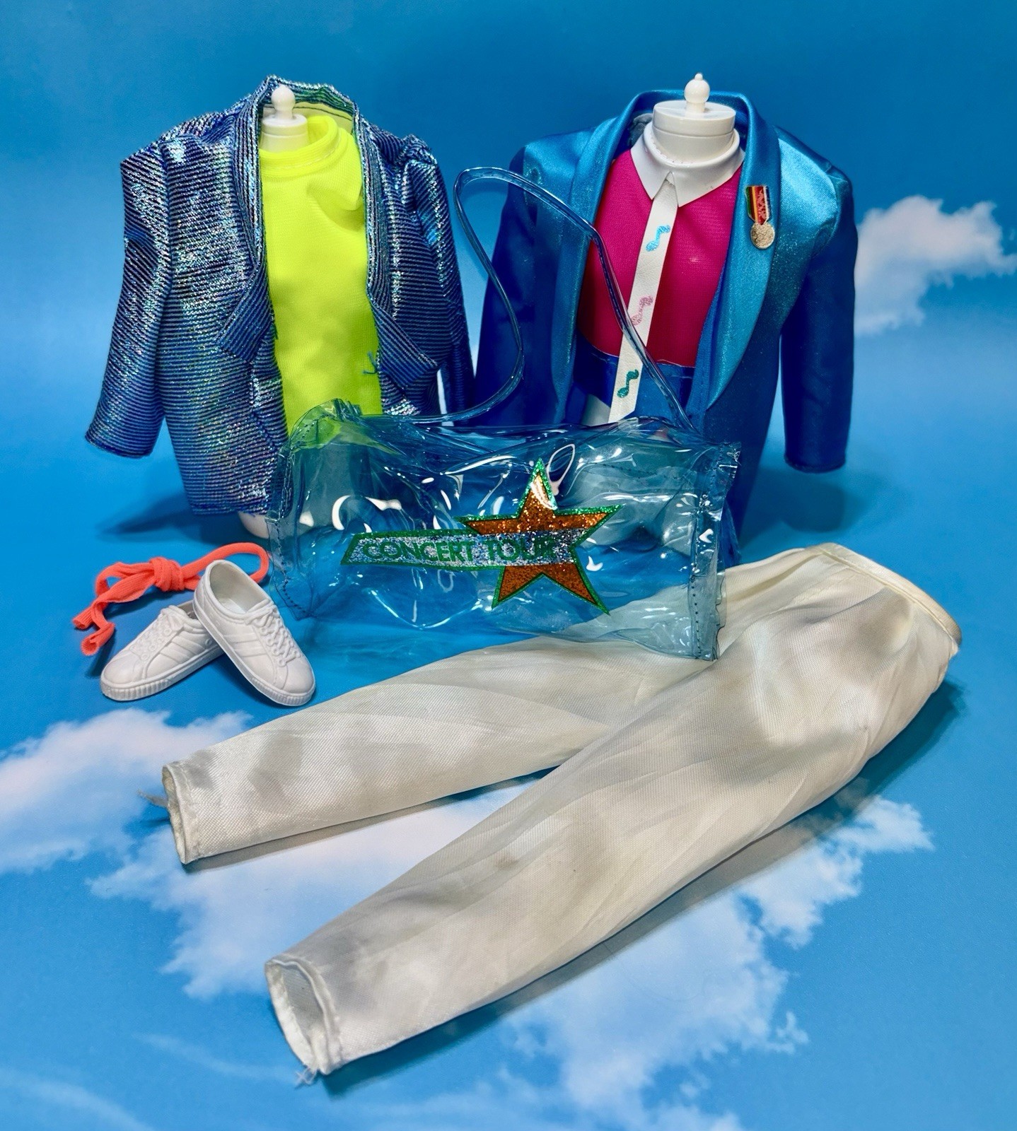 1980s Barbie and the Rockers KEN DEREK Doll Concert Tour Clothes Accessories Lot