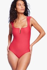 Kona Sol Full Coverage Tummy Control Cap Sleeve U Wire One-Piece Swimsuit Size L