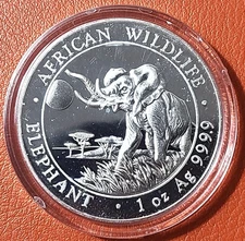2016 Somalia 100 Shillings African Wildlife 999 Silver Proof Elephant Coin